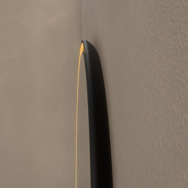 Luxor Illuminated Mirror - Matte Black & Gold